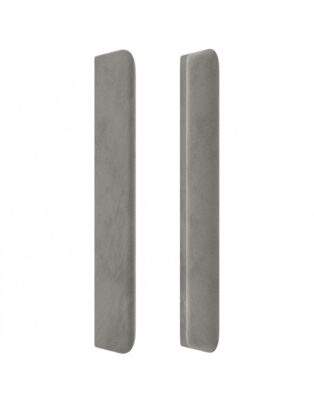 Testiera ad Orecchio Grigio Chiaro 83x16x118/128 cm in Velluto