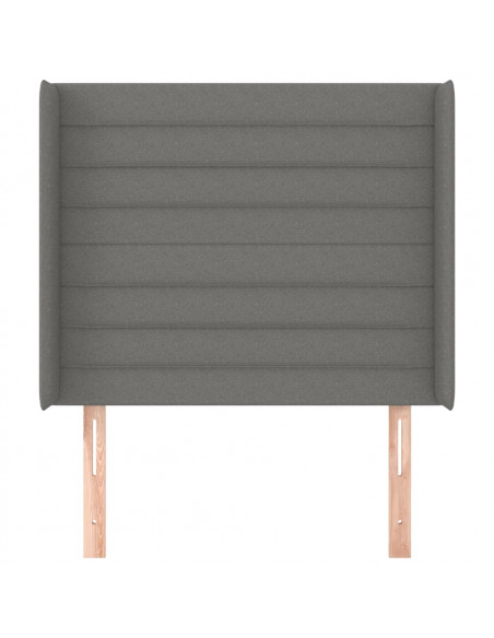 Testiera ad Orecchio Grigio Scuro 83x16x118/128 cm in Tessuto