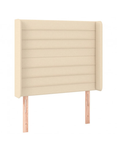 Testiera ad Orecchio Crema 103x16x118/128 cm in Tessuto