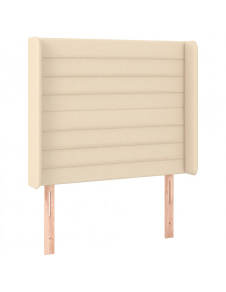 Testiera ad Orecchio Crema 103x16x118/128 cm in Tessuto
