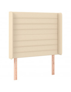 Testiera ad Orecchio Crema 93x16x118/128 cm in Tessuto 2