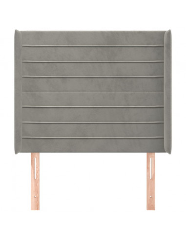 Testiera ad Orecchio Grigio Chiaro 83x16x118/128 cm in Velluto