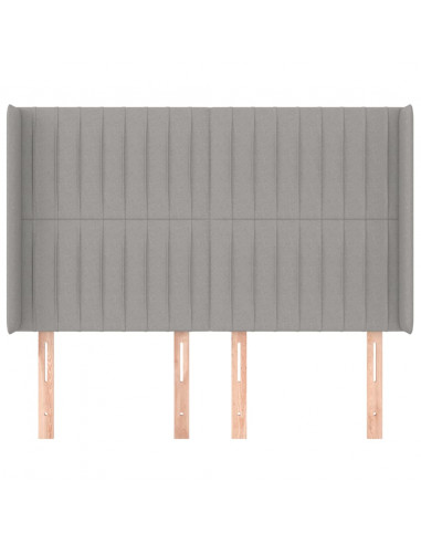 Testiera ad Orecchio Grigio Chiaro 147x16x118/128 cm in Tessuto