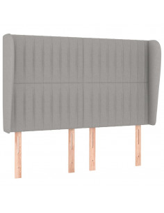 Testiera ad Orecchio Grigio Chiaro 147x23x118/128 cm in Tessuto 2