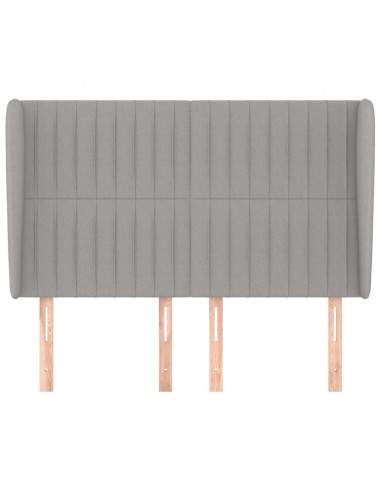 Testiera ad Orecchio Grigio Chiaro 147x23x118/128 cm in Tessuto