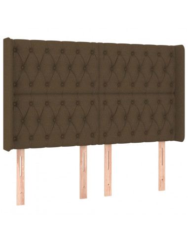 Testiera ad Orecchio Marrone Scuro 163x16x118/128 cm in Tessuto