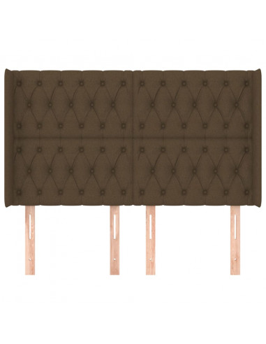 Testiera ad Orecchio Marrone Scuro 163x16x118/128 cm in Tessuto