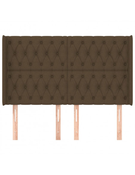 Testiera ad Orecchio Marrone Scuro 163x16x118/128 cm in Tessuto