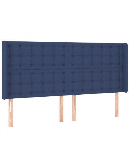 Testiera ad Orecchio Blu 203x16x118/128 cm in Tessuto