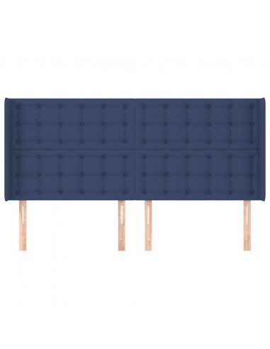 Testiera ad Orecchio Blu 203x16x118/128 cm in Tessuto