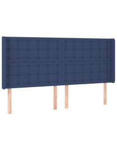 Testiera ad Orecchio Blu 163x16x118/128 cm in Tessuto 2