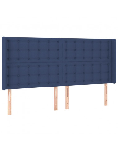 Testiera ad Orecchio Blu 163x16x118/128 cm in Tessuto