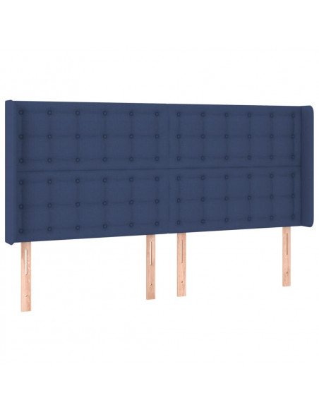 Testiera ad Orecchio Blu 163x16x118/128 cm in Tessuto