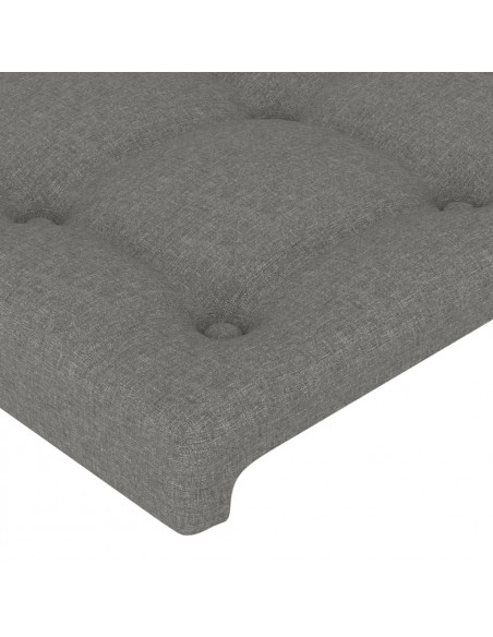 Testiera ad Orecchio GrigioScuro 203x16x118/128cm in Tessuto