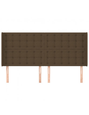 Testiera ad Orecchio Marrone Scuro 183x16x118/128 cm in Tessuto