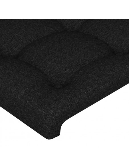 Testiera ad Orecchio Nera 147x16x118/128 cm in Tessuto