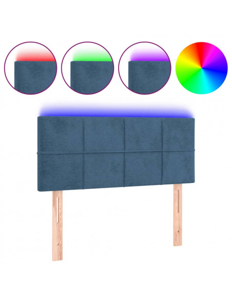 Testiera a LED Blu scuro 90x5x78/88 cm in Tessuto