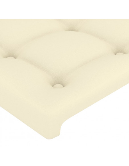 Testiera Crema a LED 80x5x78/88 cm in Similpelle