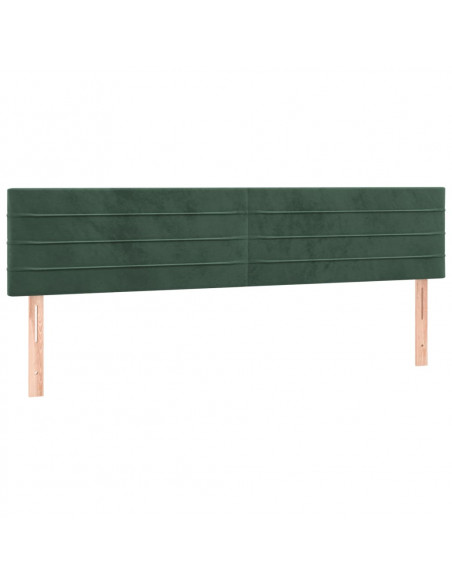 Testiera a LED Verde Scuro 200x5x78/88 cm in Velluto