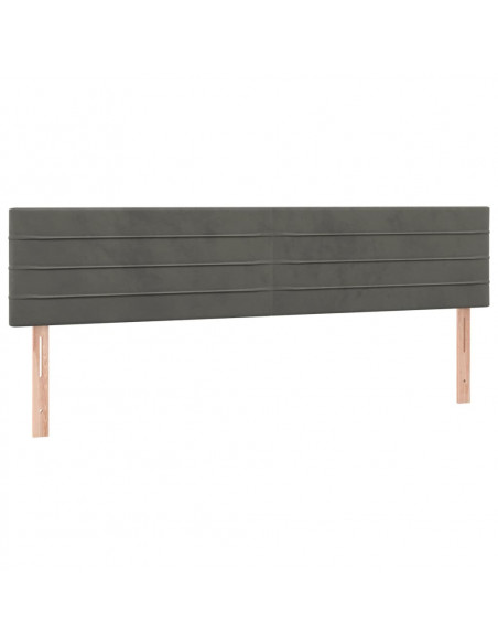 Testiera a LED Grigio Scuro 180x5x78/88 cm in Velluto