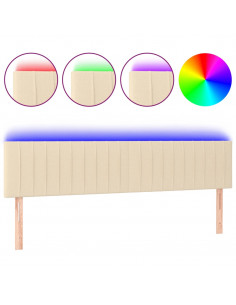 Testiera a LED Crema 200x5x78/88 cm in Tessuto 2