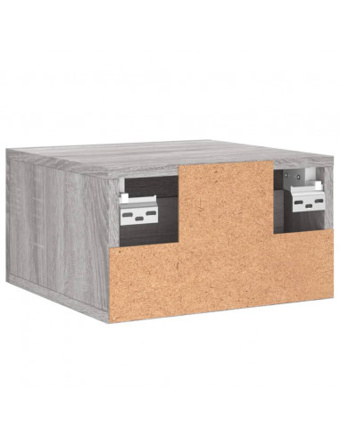 Comodino a Muro Grigio Sonoma 35x35x20 cm