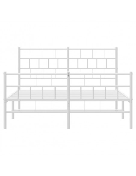 Giroletto con Testiera e Pediera Metallo Bianco 135x190 cm
