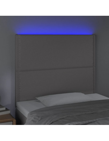 Testiera a LED Grigio 90x5x118/128 cm in Similpelle