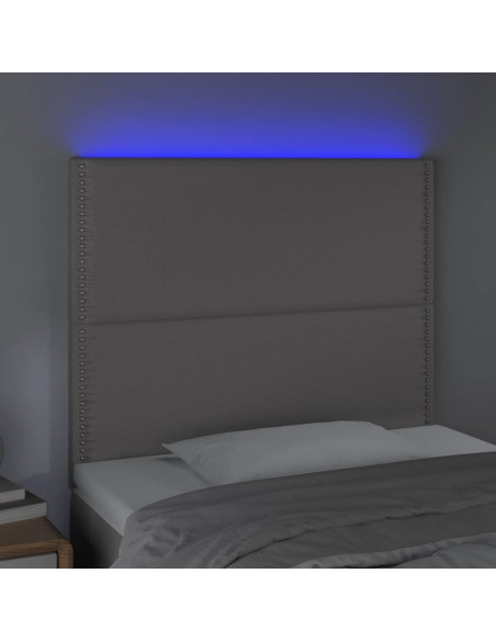 Testiera a LED Grigio 90x5x118/128 cm in Similpelle