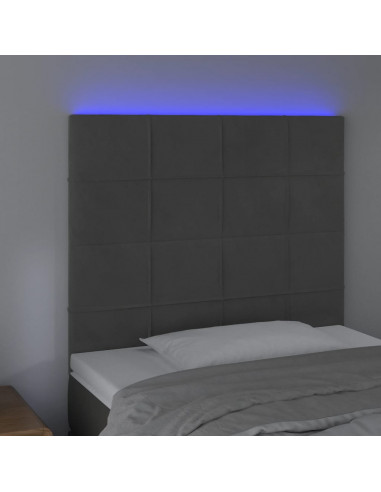 Testiera a LED Grigio Scuro 80x5x118/128 cm in Velluto