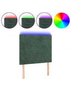 Testiera a LED Verde Scuro 100x5x118/128cm in Velluto 2