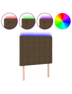 Testiera a LED Marrone Scuro 90x5x118/128 cm in Tessuto 2