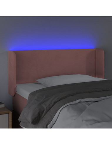 Testiera a LED Rosa 93x16x78/88 cm in Velluto