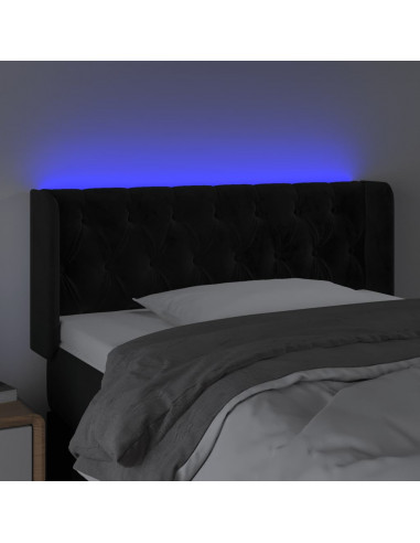 Testiera a LED Nera 103x16x78/88 cm in Velluto