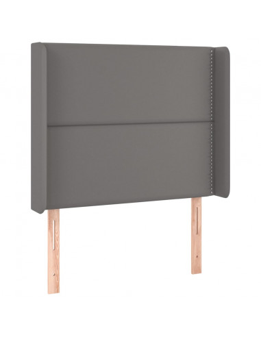 Testiera a LED Grigio 93x16x118/128 cm in Similpelle