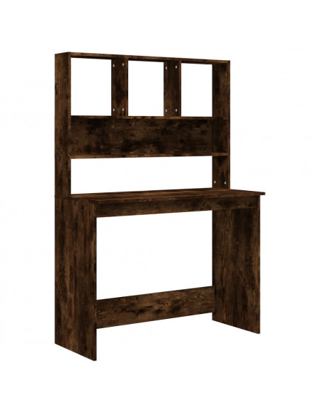 Scrivania Mensole Rovere Fumo 102x45x148 cm Legno Multistrato