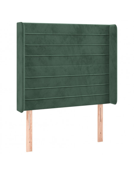 Testiera a LED Verde Scuro 103x16x118/128 cm in Velluto