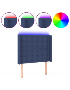 Testiera a LED Blu 83x16x118/128 cm in Tessuto 2