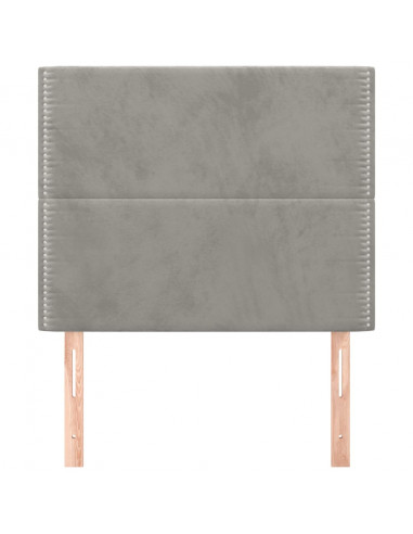 Testiera 2 pz Grigio Chiaro 90x5x78/88 cm in Velluto