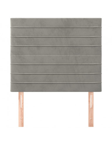 Testiera 2 pz Grigio Chiaro 80x5x78/88 cm in Velluto