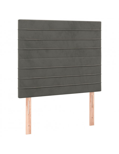 Testiera 2 pz Grigio Scuro 90x5x78/88 cm in Velluto
