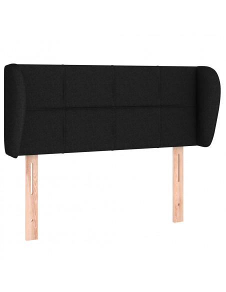 Testiera ad Orecchio Nera 83 x 23 x 78/88 cm in Tessuto