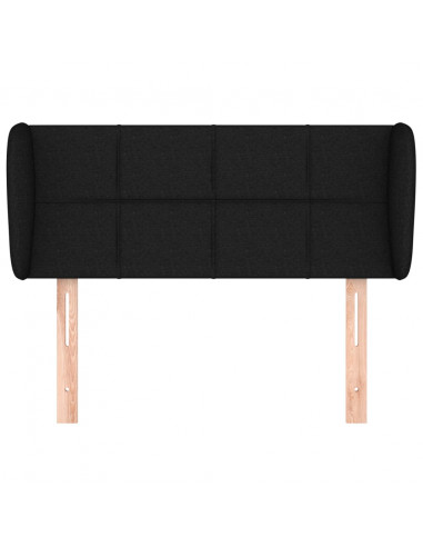 Testiera ad Orecchio Nera 83 x 23 x 78/88 cm in Tessuto