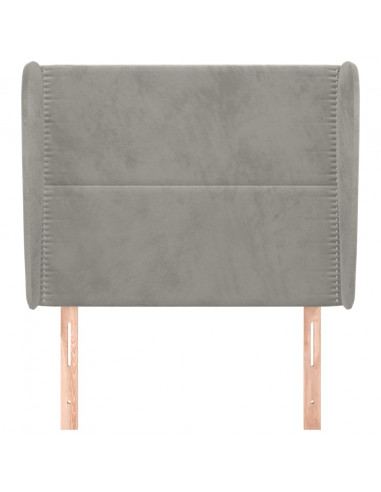 Testiera ad Orecchio Grigio Chiaro 93x23x118/128 cm in Velluto