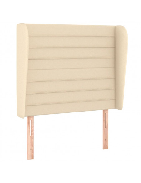 Testiera ad Orecchio Crema 93x23x118/128 cm in Tessuto