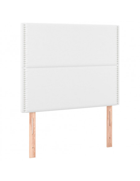 Testiera a LED Bianco 90x5x118/128 cm in Similpelle