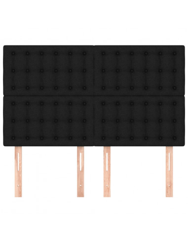 Testiere 4 pz Nere72x5x78/88 cm in Tessuto