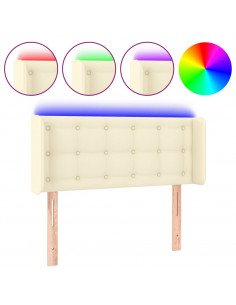 Testiera a LED Crema 83x16x78/88 cm in Similpelle 2