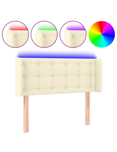 Testiera a LED Crema 83x16x78/88 cm in Similpelle