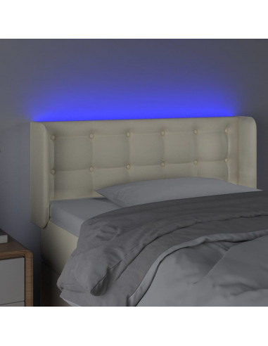 Testiera a LED Crema 83x16x78/88 cm in Similpelle
